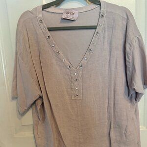 Beige Short Sleeve Top